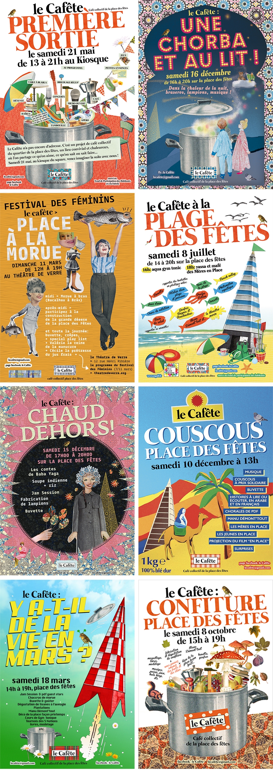 affiche- le cafête, café collectif place des fêtes affiche- le cafête, café collectif place des fêtes