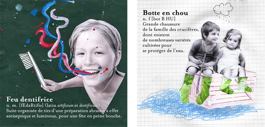 Valentine Hebert - collages - mots enfants